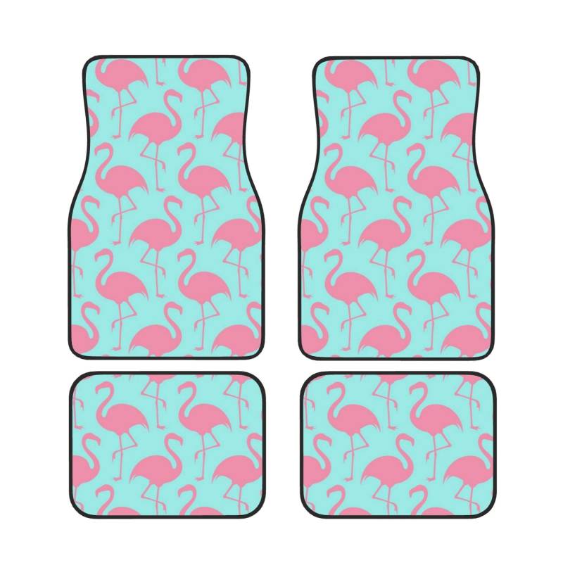 Auto-Fußmatten mit pinkem Flamingo, komplettes Set, 4-teilig, Auto-Gummi-Fußmatten für Ultimateand Style von fifbird