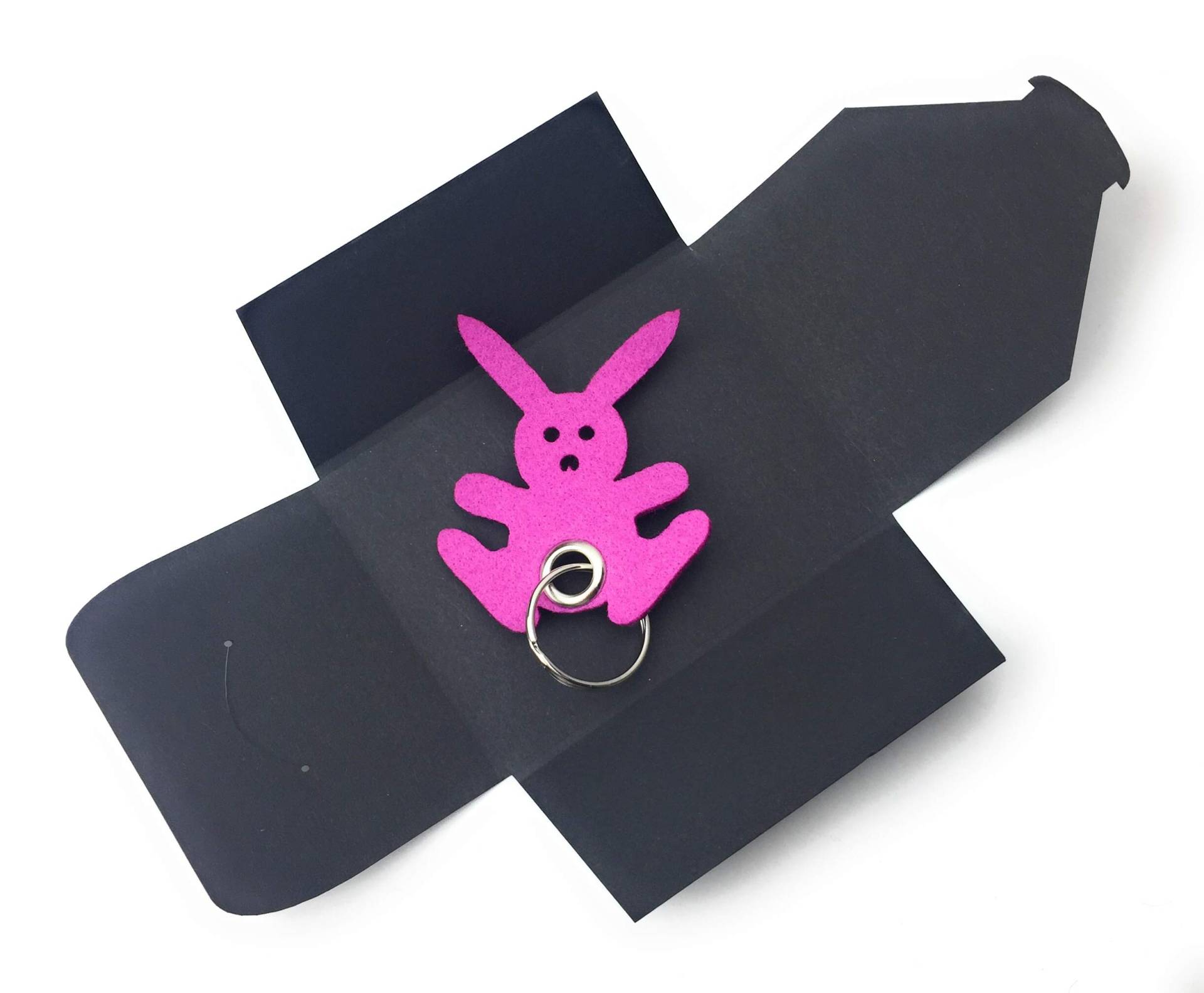 Schlüsselanhänger aus Filz - Hase - Freude/Ostern - Hase in pink - als besonderes Geschenk von filzschneider