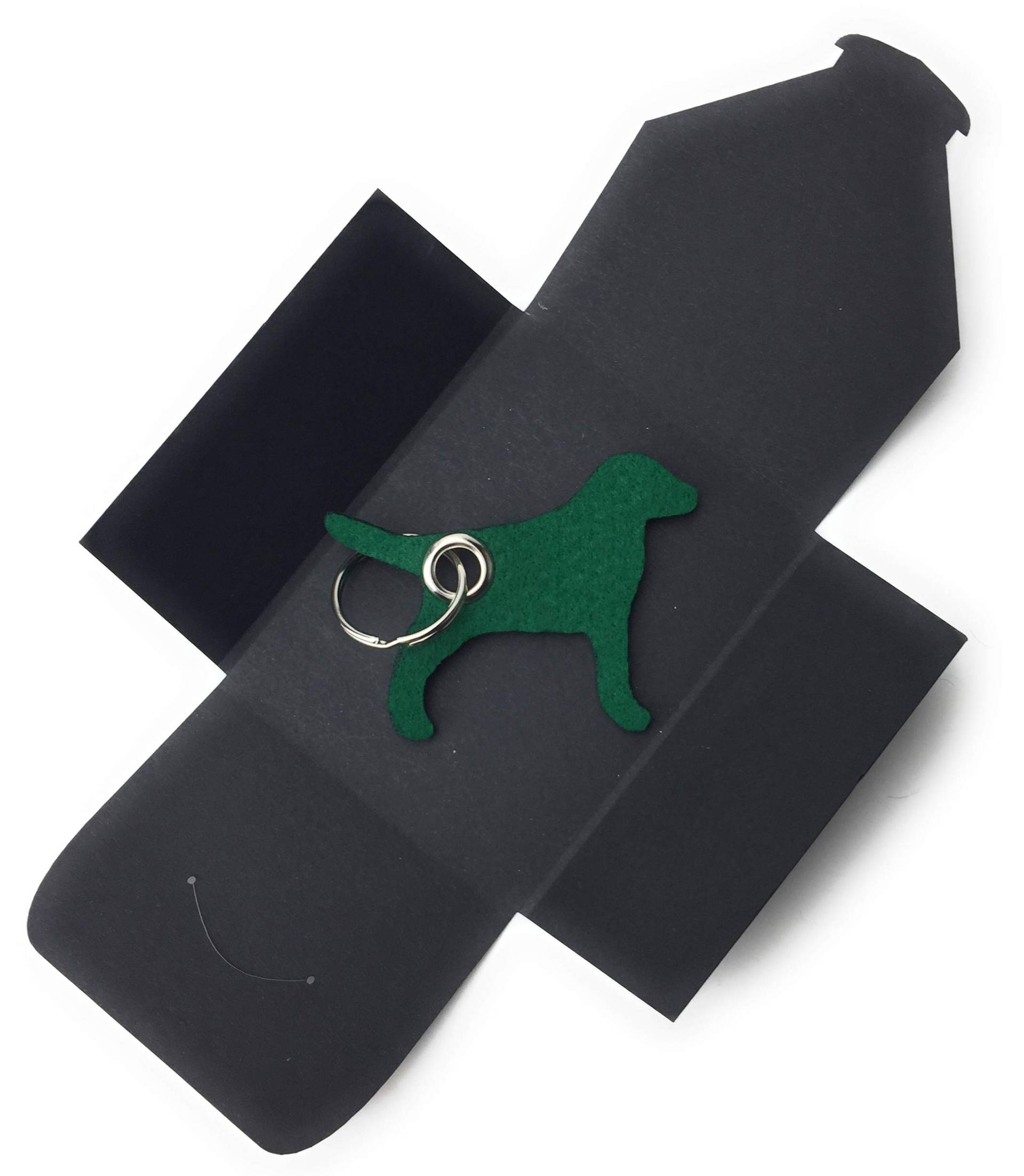 Schlüsselanhänger aus Filz - Hund/Tier - dunkel-grün - als besonderes Geschenk von filzschneider
