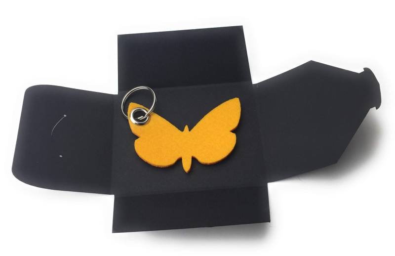 Schlüsselanhänger aus Filz - Schmetterling/Tier - Safran-gelb - als besonderes Geschenk von filzschneider