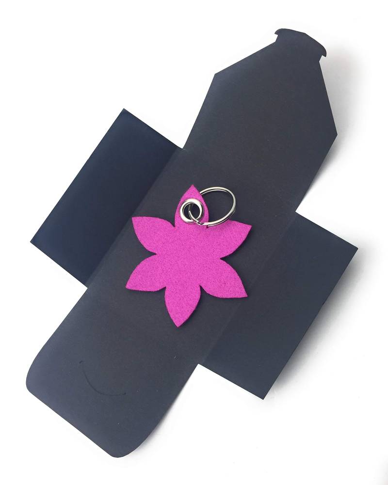 filzschneider Schlüsselanhänger aus Filz - Blume - Spitz/Blüte - in pink - als besonderes Geschenk von filzschneider