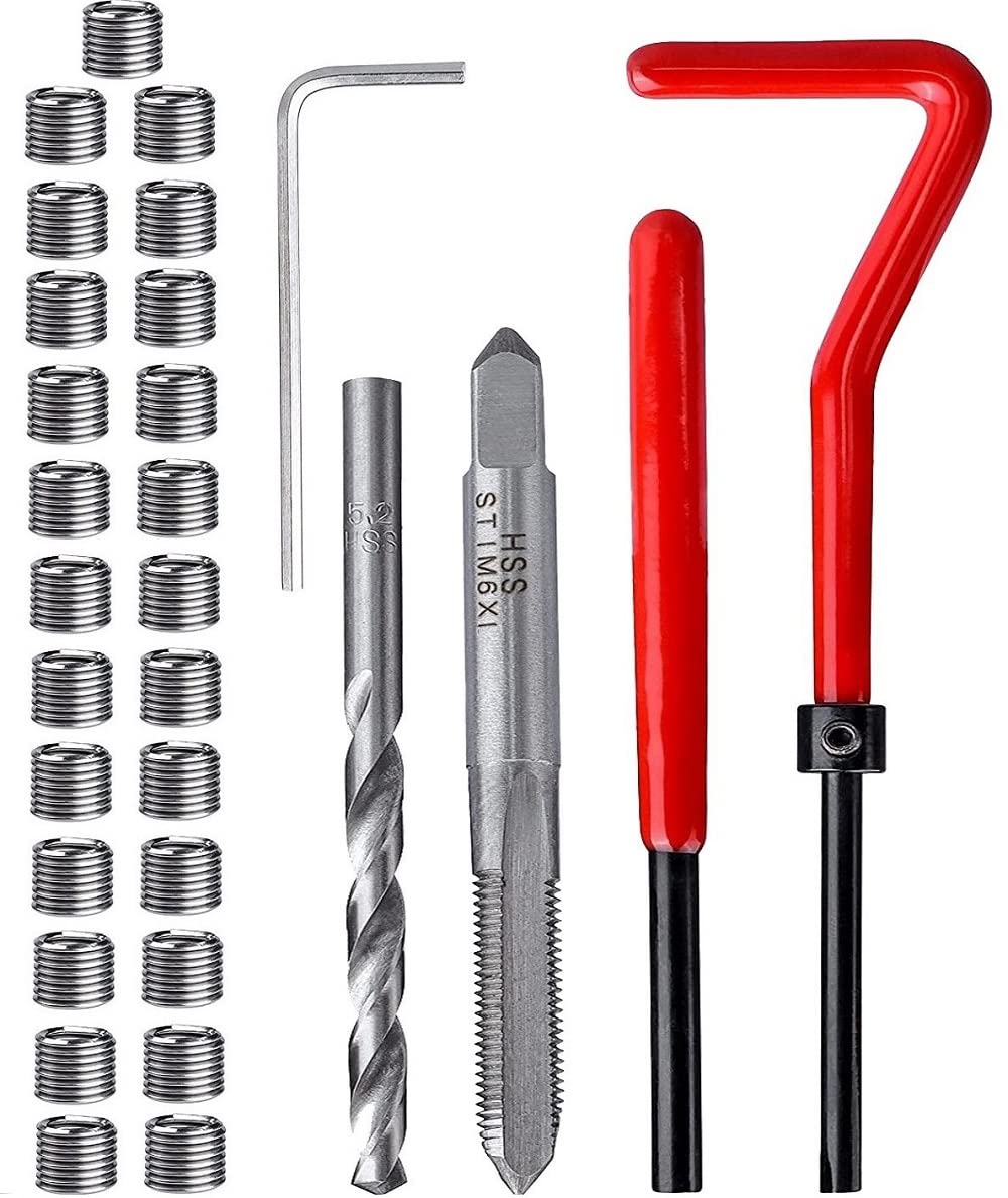 Fixinus 30 Stück M6 x 1,0mm Gewinde Reparatur Einsatz Kit, Rostfreier Stahl Gewindereparatursatz Helicoil Coil Kompatibel Handwerkzeug Set für Auto Reparatur Fixinus 30 Stück M6 x 1,0mm Gewinde Reparatur Einsatz Kit, Rostfreier Stahl Gewindereparatursatz Helicoil Coil Kompatibel Handwerkzeug Set für Auto Reparatur von Fixinus
