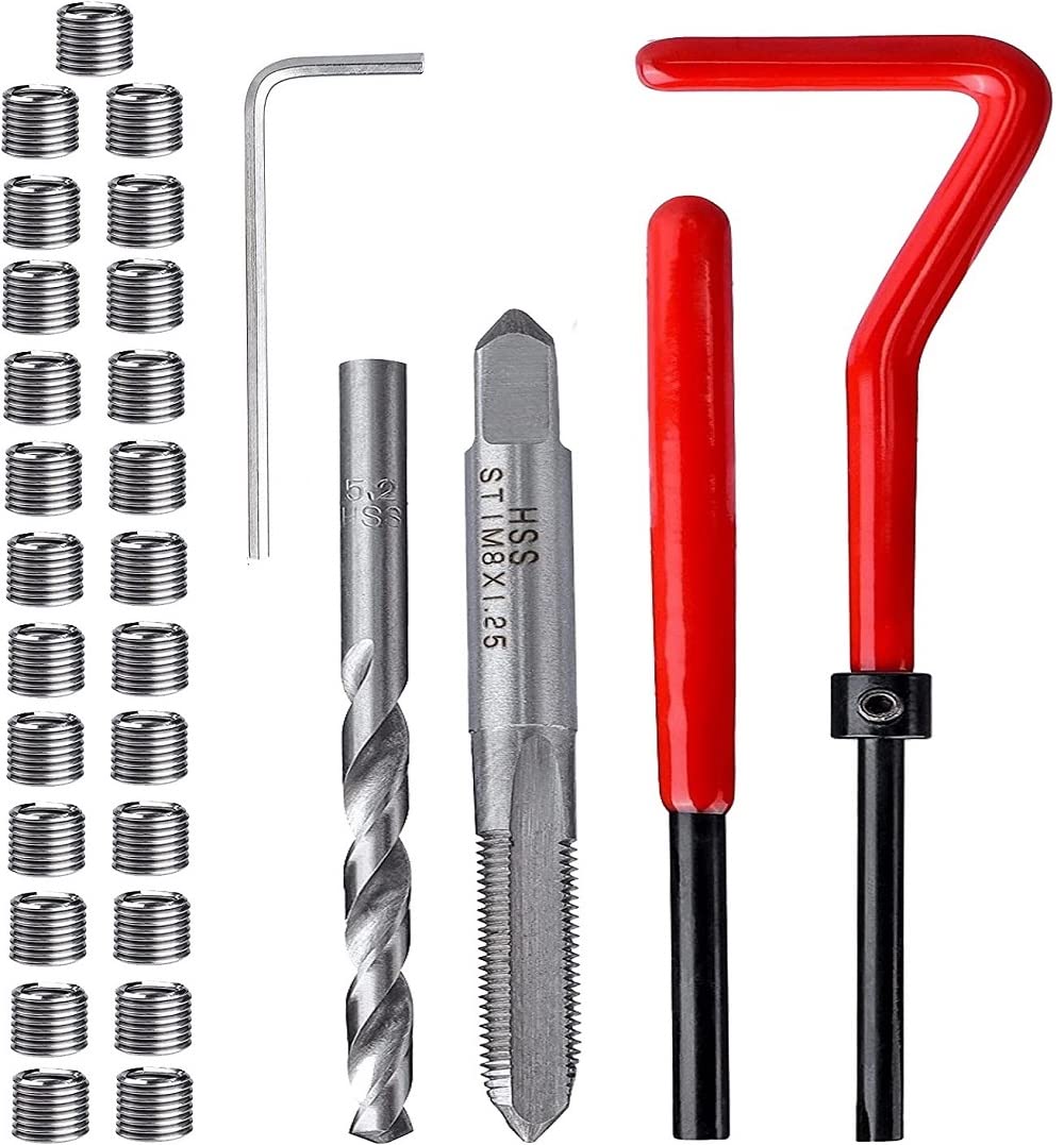 Fixinus 30 Stück M8 x 1,25mm Gewinde Reparatur Einsatz Kit, Rostfreier Stahl Gewindereparatursatz Helicoil Coil Kompatibel Handwerkzeug Set für Auto Reparatur Fixinus 30 Stück M8 x 1,25mm Gewinde Reparatur Einsatz Kit, Rostfreier Stahl Gewindereparatursatz Helicoil Coil Kompatibel Handwerkzeug Set für Auto Reparatur von Fixinus