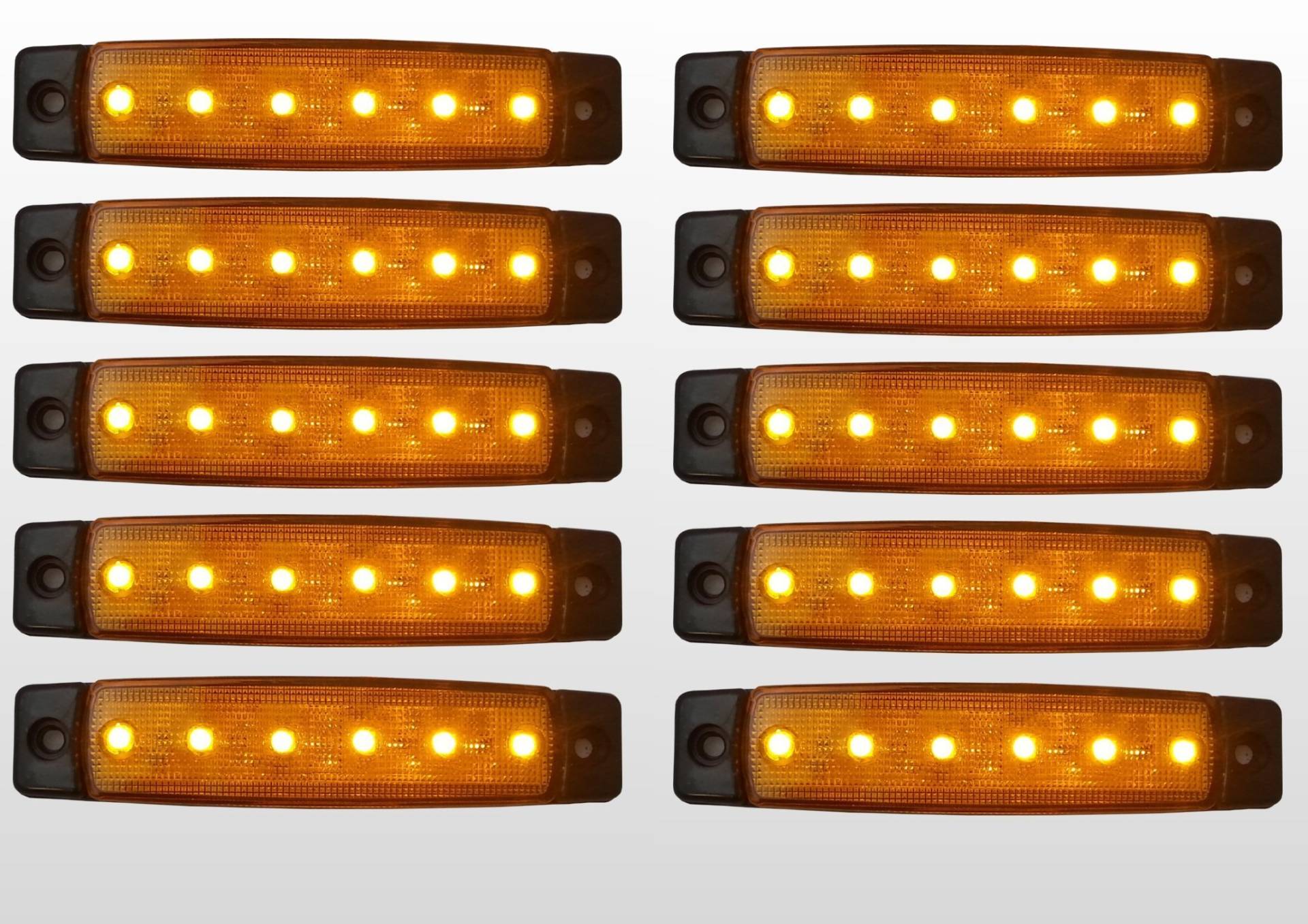 10 x 24 V 24 Volt SMD 6 LED Bernstein Seite Marker Light Position Truck Trailer LKW 10 x 24 V 24 Volt SMD 6 LED Bernstein Seite Marker Light Position Truck Trailer LKW von flexzon