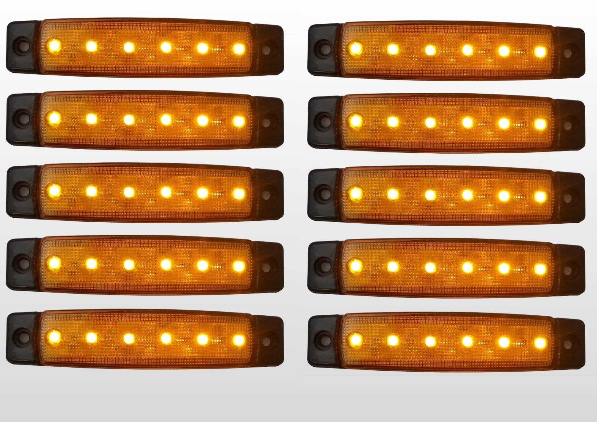 10 x 24 V 24 Volt SMD 6 LED Bernstein Seite Marker Light Position Truck Trailer LKW von flexzon