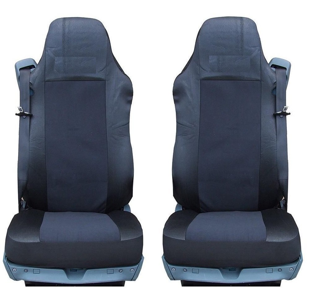 flexzon 2 x Sitzbezüge, schwarz, Set passgenau für MAN LKW TGA TGL TGX TGS von flexzon