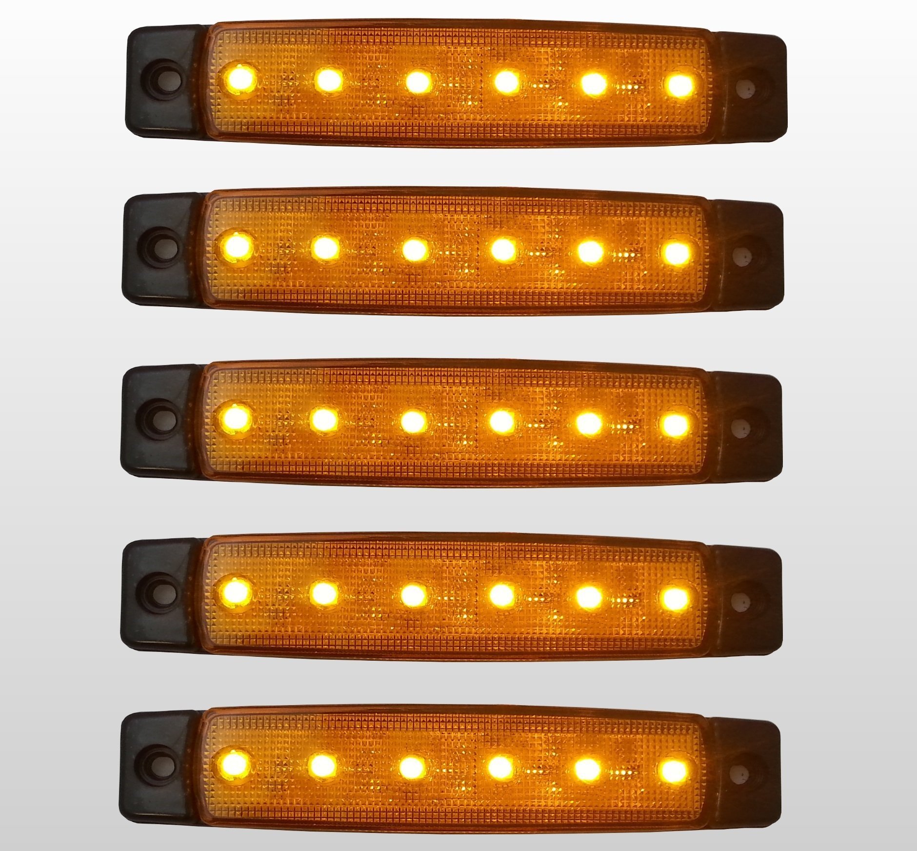 5 PCS 12 V 12 Volt SMD 6 LED Bernstein Seite Marker Light Position Truck Trailer LKW 5 PCS 12 V 12 Volt SMD 6 LED Bernstein Seite Marker Light Position Truck Trailer LKW von flexzon