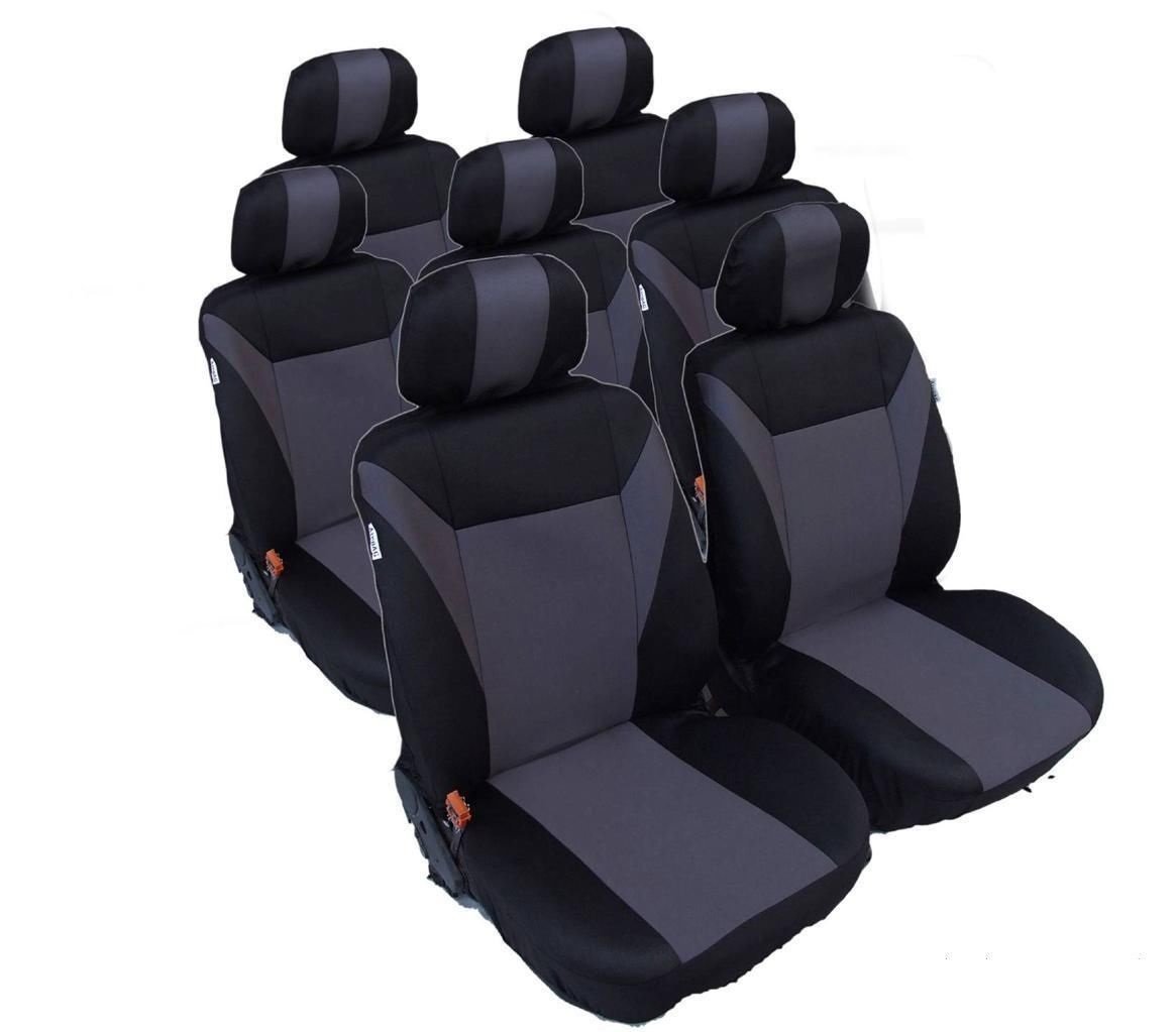 flexzon Universal-Sitzbezüge, Grau, Schwarz, 7 Stück von flexzon