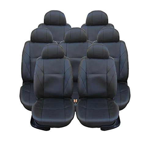 flexzone Sitzbezüge für 7-Sitzer, Lederoptik, Schwarz von flexzone