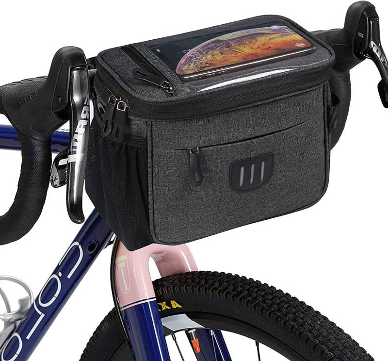 flintronic 6L Fahrradkorb vorne Tasche, Wasserdichter Fahrradkorb Tasche mit ouchscreen Vorne Fahrradtasche und Abnehmbarem Schultergurt für alle Handy von flintronic