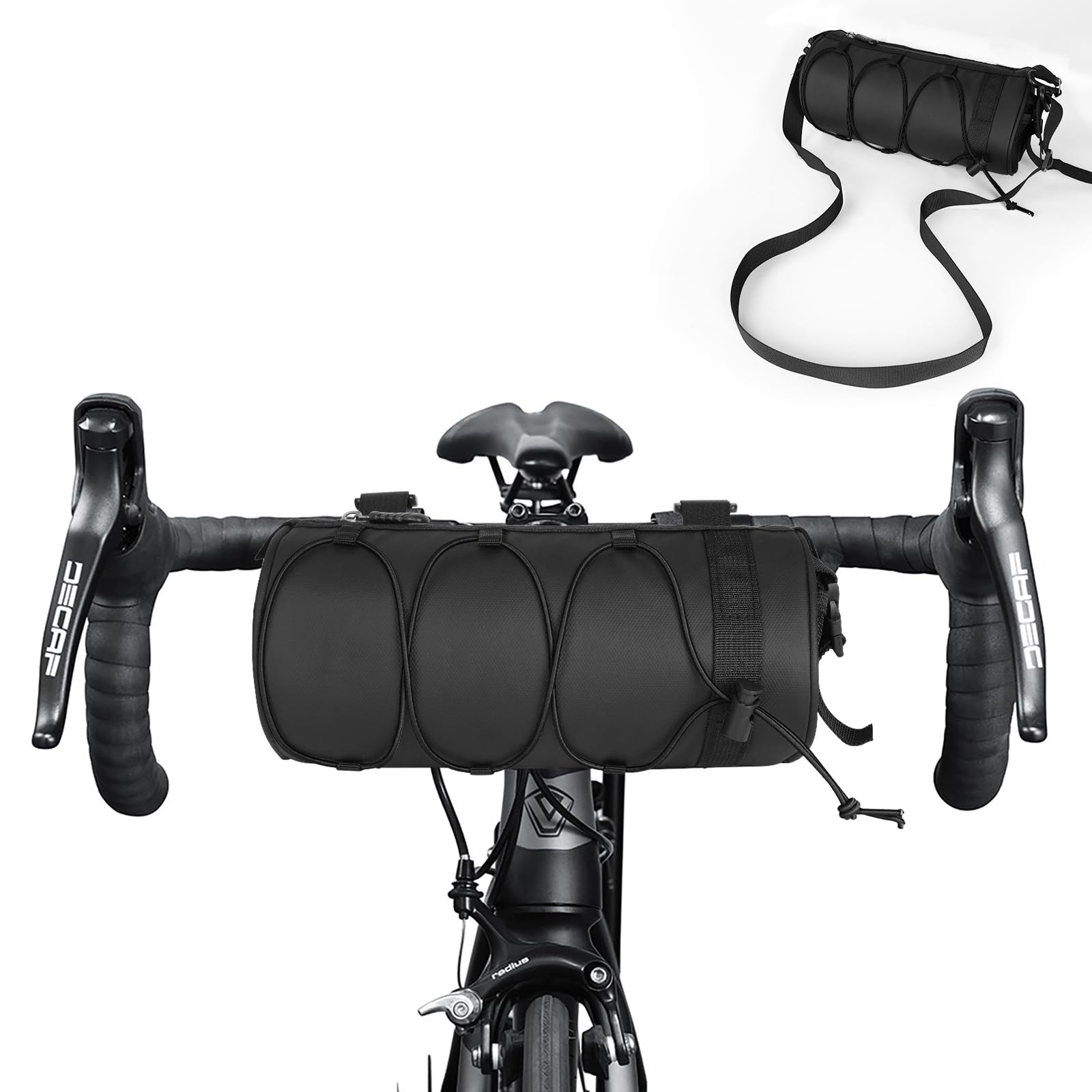 flintronic Lenkertasche Fahrrad, Vordertasche Fahrradtasche Aufbewahrungstasche, Fahrradtasche vorne Lenker, Multifunktionale Fahrradtasche mit Schultergurt, für Rennrad Mountainbike von flintronic