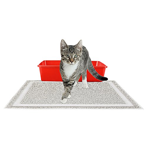 Katzenstreu-Matte Wasserdicht Anti-Rutsch Katzentoilette Katzenklo Unterlage Matte oder als Futtermatte Napfunterlage in 50*40cm für Hunde Katzen von flower205