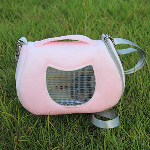 tragbar Pet Hamster Tragetasche Hamster Bag / Maulwurf Portable kleine Pet Bag / Outdoor Rucksack (Pink) von flower205