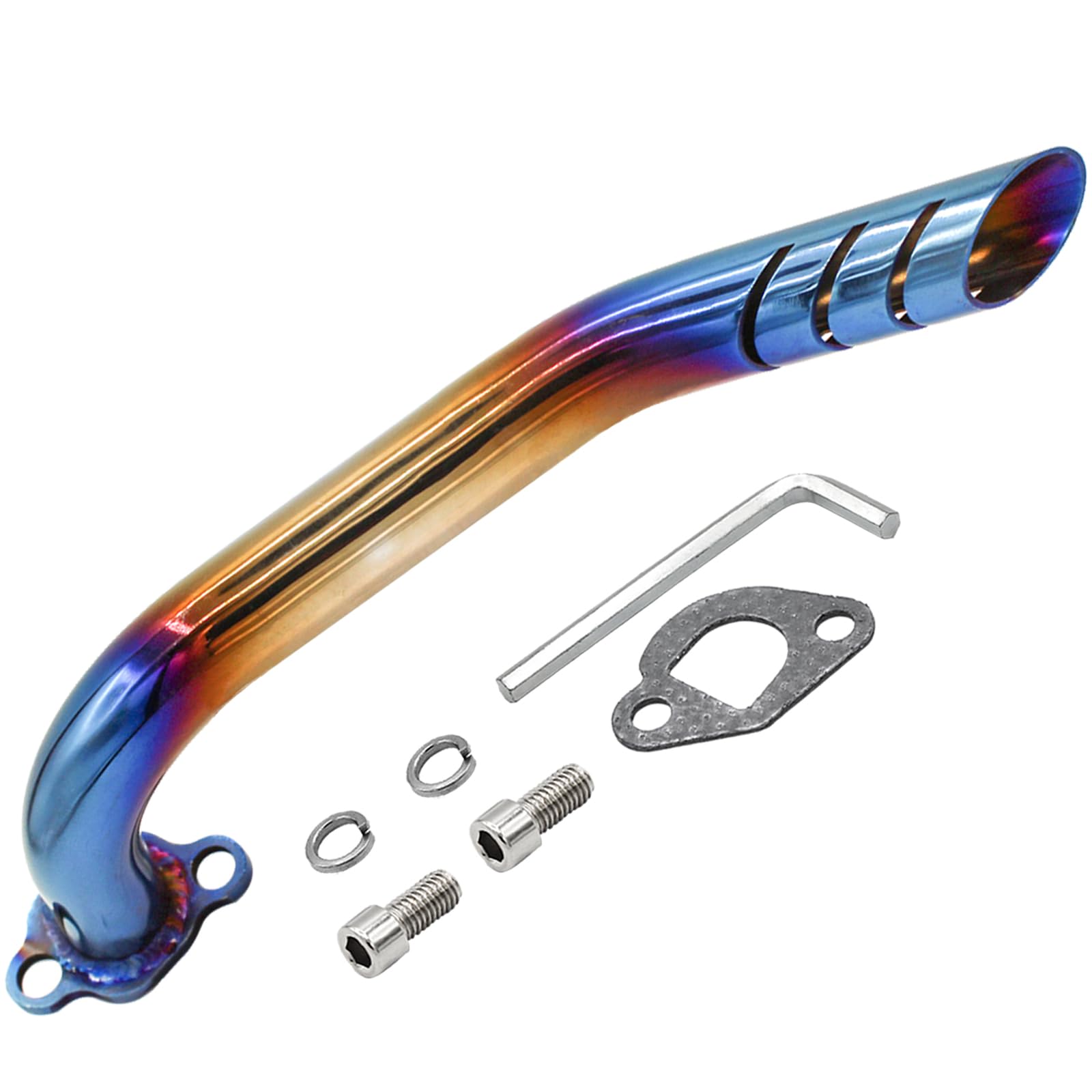 Header-Auspuffrohr-Set für Coleman CT200u CT200u-ex BT200X KT196 196cc 6.5hp, für Non-Hemi Predator 212cc Baja Warrior MB200 GX160 GX200 Motor Axis M200 Mini Bike & Go Kart Performance Parts Header-Auspuffrohr-Set für Coleman CT200u CT200u-ex BT200X KT196 196cc 6.5hp, für Non-Hemi Predator 212cc Baja Warrior MB200 GX160 GX200 Motor Axis M200 Mini Bike & Go Kart Performance Parts von flysclean