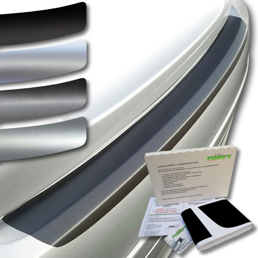 foliapro Lackschutzfolie Ladekantenschutz-Folie matt - Fahrzeug und Foliensorte wählbar - für VW Caddy ab 2003 - Silber gebürstet von foliapro