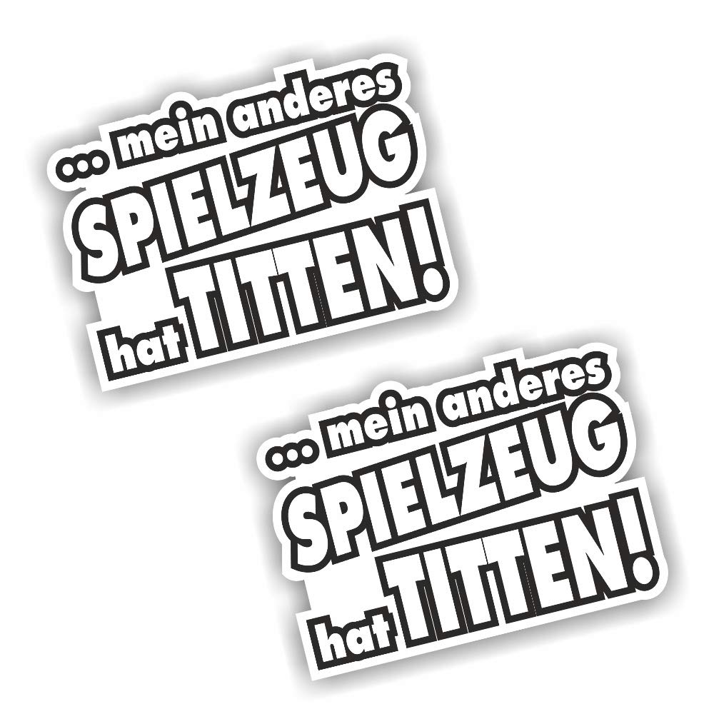 folien-zentrum 2X Mein anderes Spielzeug hat Titten Auto-Aufkleber Shocker Hand JDM Tuning OEM Dub Decal Stickerbomb Bombing Sticker Illest Dapper Fun Oldschool von folien-zentrum