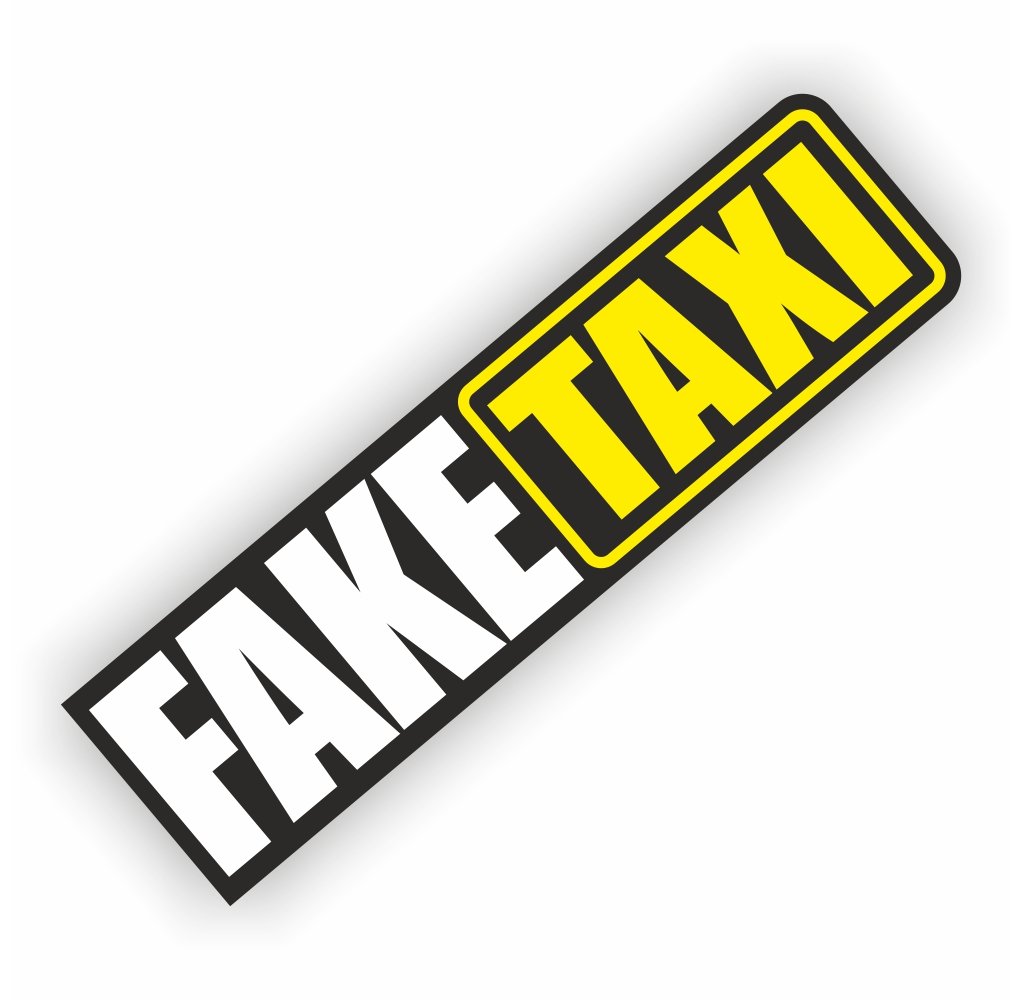 Folien-Zentrum - Fake Taxi 14,5 x 4 cm - hochwertiger Aufkleber Auto Tuning - OEM & JDM Auto Sticker - Lustige Aufkleber für Auto - Stickerbomb - Autoaufkleber - Made in Germany von Vstarner