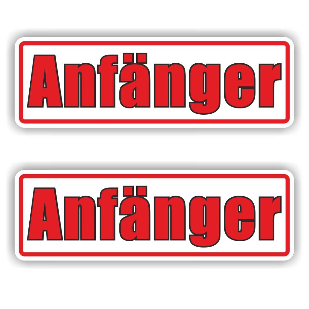 folien-zentrum 2X Anfänger Aufkleber Auto Sticker JDM Tuning Dub Decal Stickerbomb Shocker Bombing Achtung Fahranfänger Fun von folien-zentrum