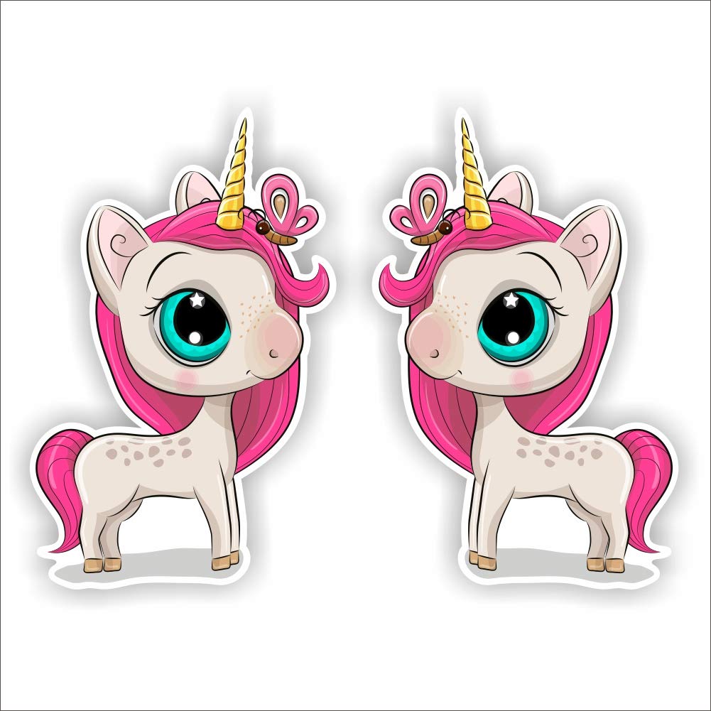 folien-zentrum - 2X Einhorn Unicorn Schmetterling je 14x9cm - hochwertiger Aufkleber Auto Tuning - Autosticker - Lustige Sprüche - Decal für Auto - Car Sticker - Autoaufkleber - Made in Germany von folien-zentrum