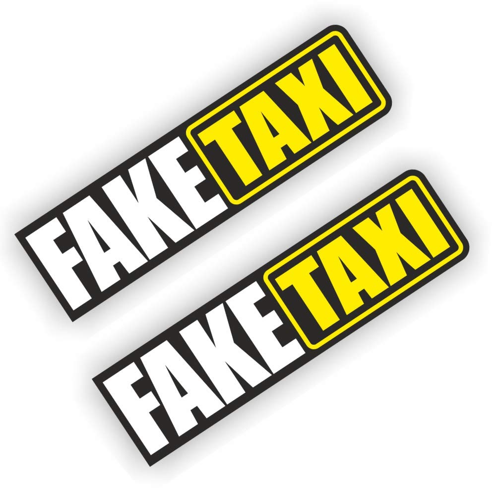 folien-zentrum 2X Fake Taxi Aufkleber Auto JDM Tuning Dub Decal Stickerbomb Bombing Sticker Illest Dapper Fun Oldschool von Vstarner