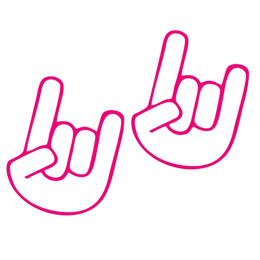 folien-zentrum 2X Rocker Hand 7,5 x 9,5 cm Pink Aufkleber Tuning 46 Shocker Auto JDM OEM Dub Decal Sticker Illest Dapper Oldschool Folie von folien-zentrum