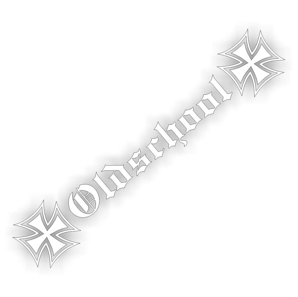 folien-zentrum Oldschool Eiserne Kreuz Totenkopf Scull 55 cm - hochwertiger Aufkleber Auto Tuning - OEM & JDM Auto Sticker - Lustige Aufkleber für Auto - Stickerbomb - Autoaufkleber - Made in Germany von folien-zentrum