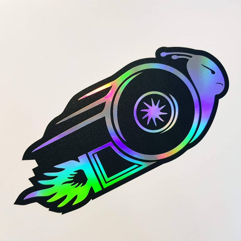 folien-zentrum Turbo-Schnecke 16x7cm Auto Aufkleber Oilslick schwarz Farbwechsel Rainbow Flip Flop Hologramm Metallic Effekt JDM Tuning Sticker Decal Fun (1) von folien-zentrum