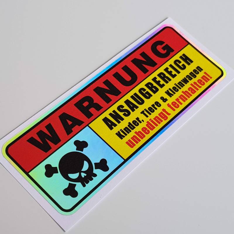 folien-zentrum - Warnung Ansaugbereich 13,5 x 5 cm - hochwertiger Aufkleber Auto Tuning - OEM JDM Auto Sticker - Lustige Aufkleber Auto - Stickerbomb - Autoaufkleber - Made in Germany (1) von folien-zentrum