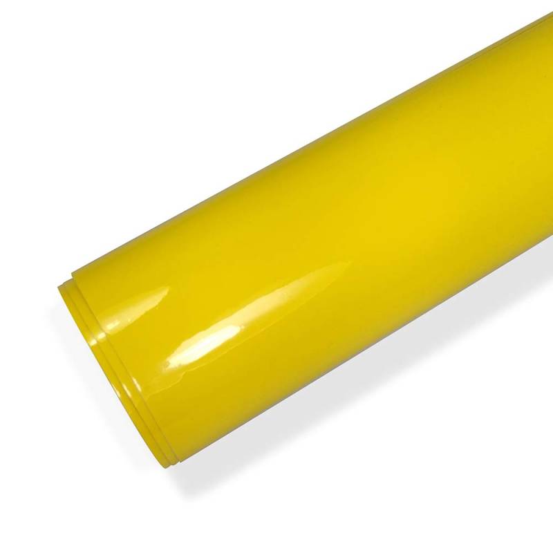11,12 €/m² Auto Folie Ultra Hochglanz Blasenfrei mit Luftkanäle Autofolie Car Wrapping (GELB 1m x 152cm) von folimac
