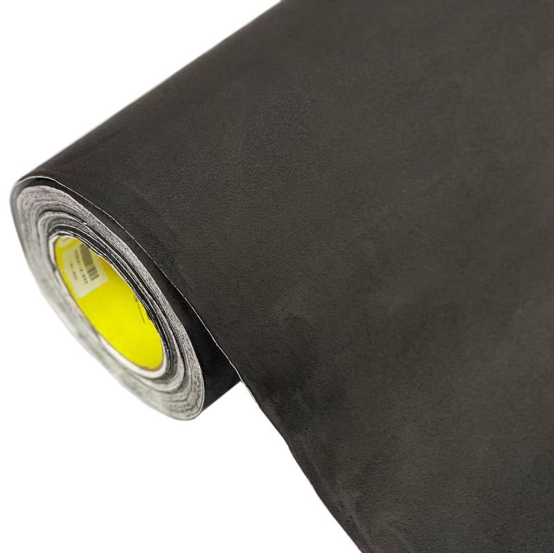 folimac Mikrofaserstoff Folie Selbstklebende Wildleder Optik Autofolie Innenraum Stretch Dehnbar Stoff Velours 36,00€/m² (Schwarz, 300x142cm) von folimac