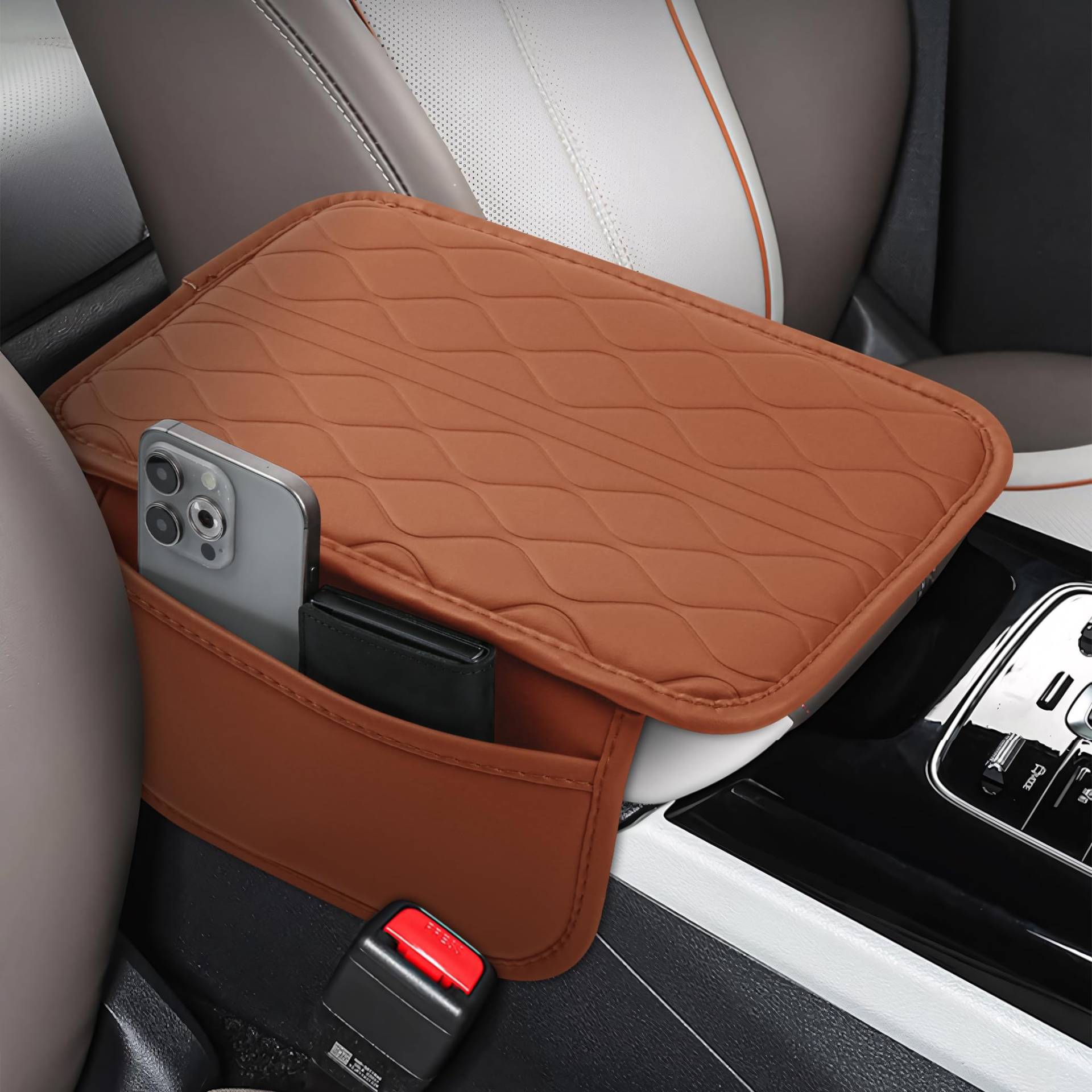 frani Auto-Mittelkonsolen-Abdeckung, Leder-Armlehnenbezug mit 2 Aufbewahrungstaschen, Universal-Armlehnenbezug, Auto-Innenzubehör, Schutz für die meisten Fahrzeuge, Orange frani Auto-Mittelkonsolen-Abdeckung, Leder-Armlehnenbezug mit 2 Aufbewahrungstaschen, Universal-Armlehnenbezug, Auto-Innenzubehör, Schutz für die meisten Fahrzeuge, Orange von frani