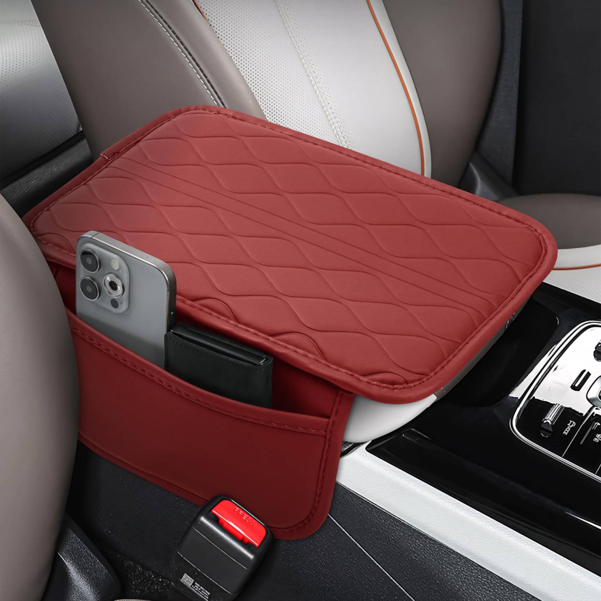 frani Auto-Mittelkonsolen-Abdeckung, Leder-Armlehnenbezug mit 2 Aufbewahrungstaschen, Universal-Armlehnenbezug, Auto-Innenzubehör, Schutz für die meisten Fahrzeuge, Rot frani Auto-Mittelkonsolen-Abdeckung, Leder-Armlehnenbezug mit 2 Aufbewahrungstaschen, Universal-Armlehnenbezug, Auto-Innenzubehör, Schutz für die meisten Fahrzeuge, Rot von frani