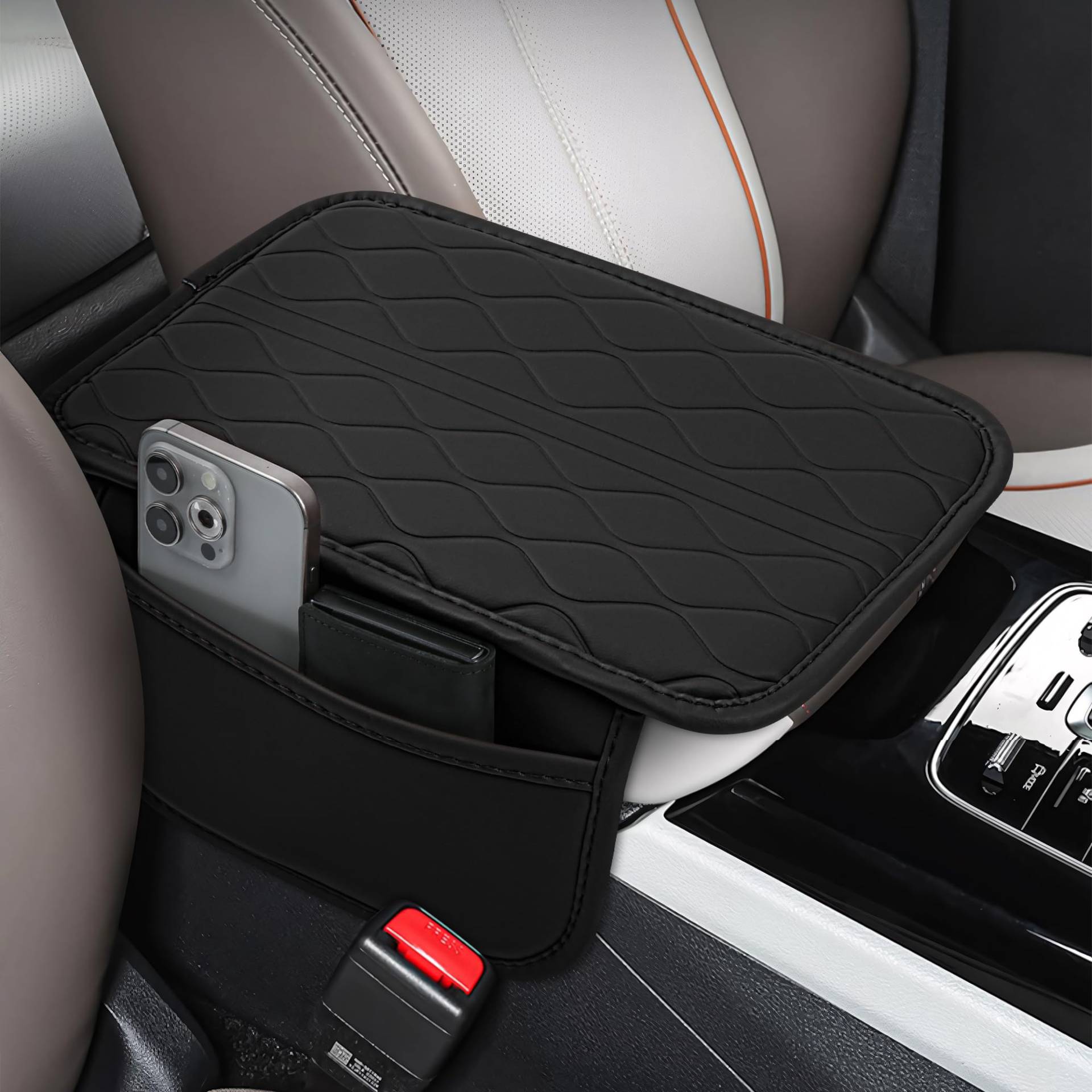 frani Auto-Mittelkonsolen-Abdeckung, Leder-Armlehnenbezug mit 2 Aufbewahrungstaschen, Universal-Armlehnenbezug, Auto-Innenzubehör, Schutz für die meisten Fahrzeuge, Schwarz frani Auto-Mittelkonsolen-Abdeckung, Leder-Armlehnenbezug mit 2 Aufbewahrungstaschen, Universal-Armlehnenbezug, Auto-Innenzubehör, Schutz für die meisten Fahrzeuge, Schwarz von frani
