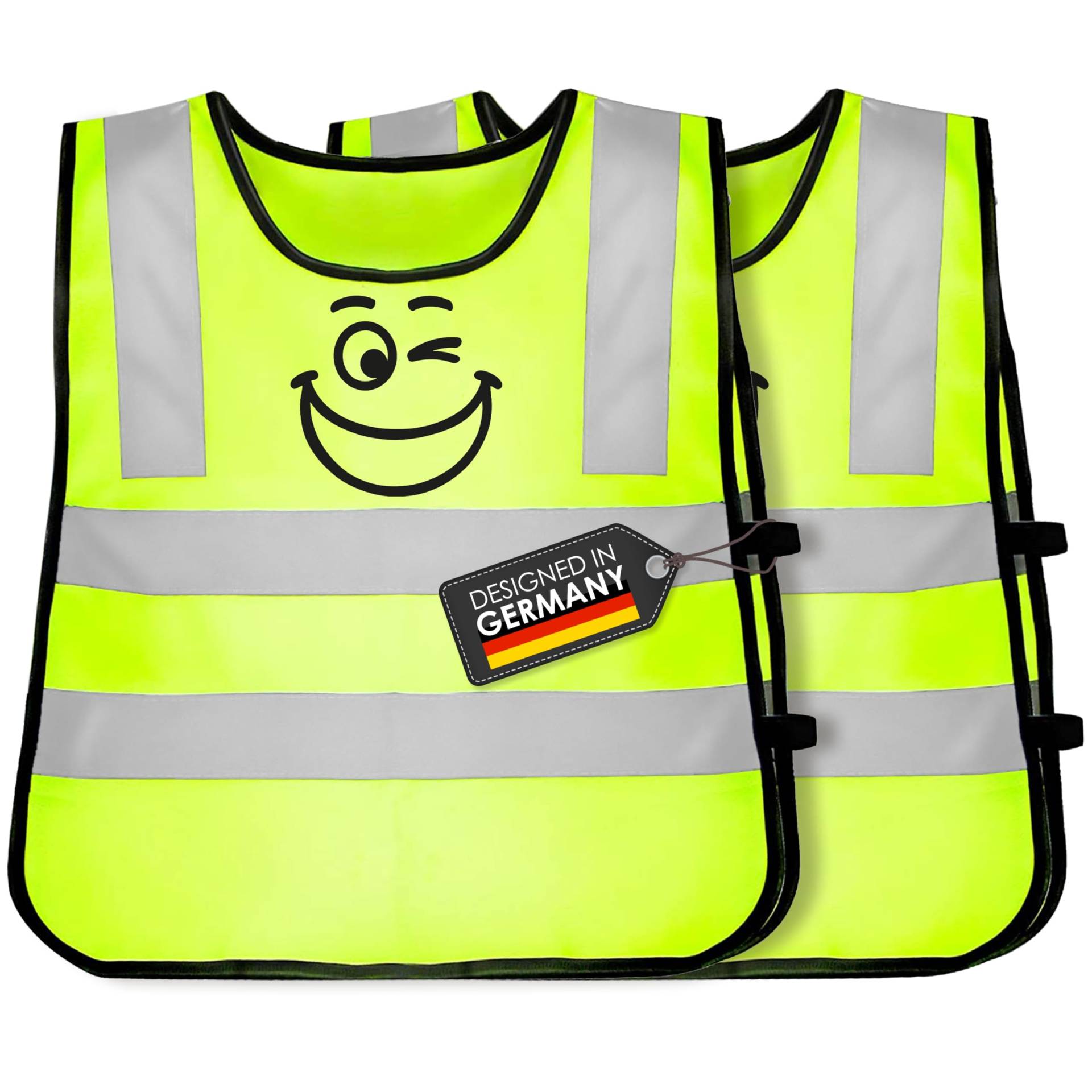 freemind Kinderwarnweste - Reflektorweste für Kinder - atmungsaktive Warnweste - Sicherheitsweste - 360 Grad Sichtbarkeit - Signalweste für Jungs und Mädchen 2-6 Jahre neon gelb (1 Stück) von freemind