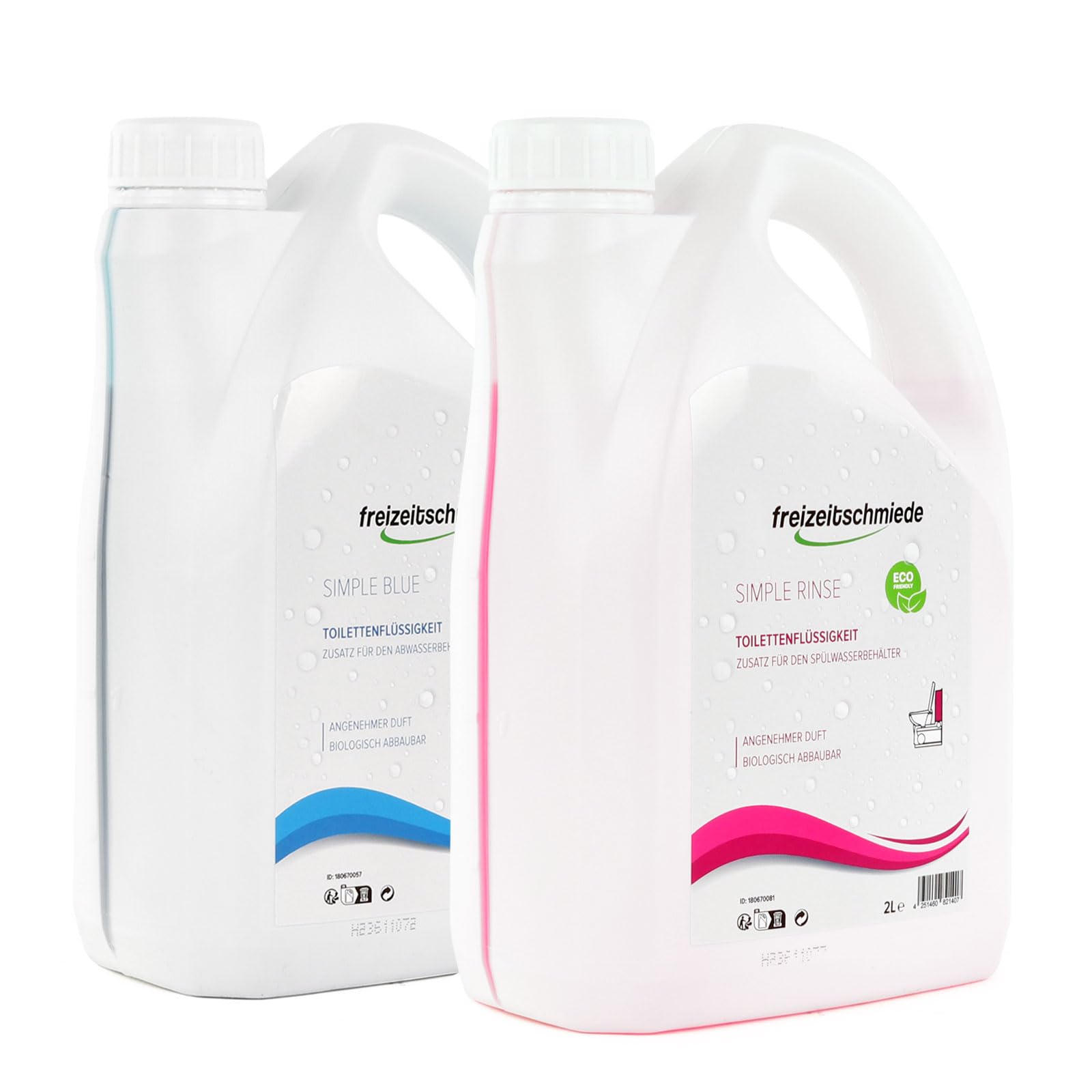 Freizeitschmiede Set Simple Blue + Simple Rinse Toiletten Zusatz je 2L Spülwasserzusatz, Sanitärflüssigkeit für Campingtoilette Freizeitschmiede Set Simple Blue + Simple Rinse Toiletten Zusatz je 2L Spülwasserzusatz, Sanitärflüssigkeit für Campingtoilette von freizeitschmiede