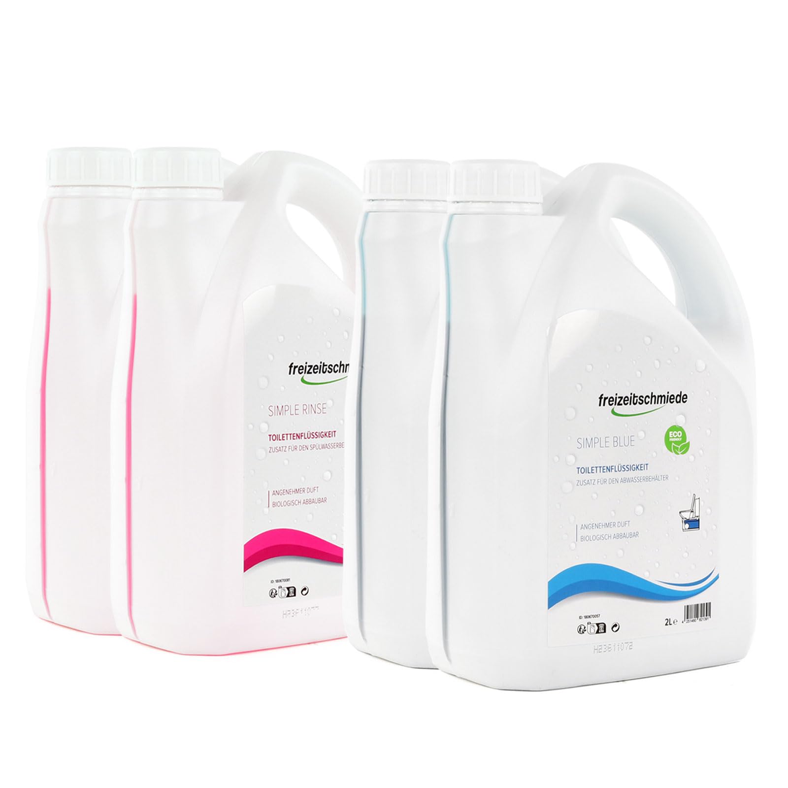 Freizeitschmiede Set Simple Blue + Simple Rinse Toiletten Zusatz je 4L Spülwasserzusatz, Sanitärflüssigkeit für Campingtoilette Freizeitschmiede Set Simple Blue + Simple Rinse Toiletten Zusatz je 4L Spülwasserzusatz, Sanitärflüssigkeit für Campingtoilette von freizeitschmiede