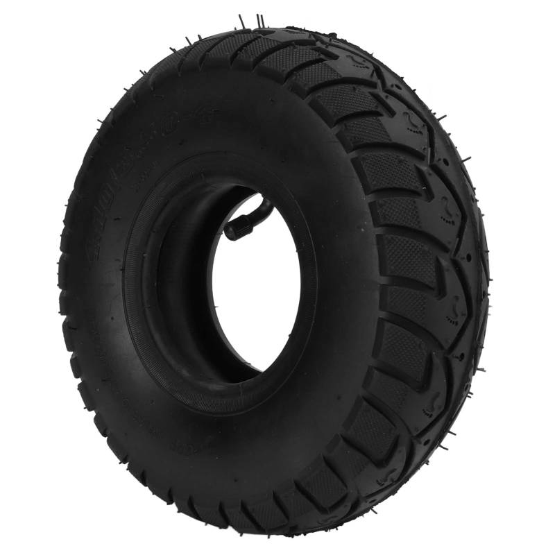 4.10/3.50‑4 Reifen und Schlauch, strapazierfähiger 10-Zoll-Reifen und Schlauch Anti-Aging-Hochlast für Rasenmäher für Sackkarren von fuik