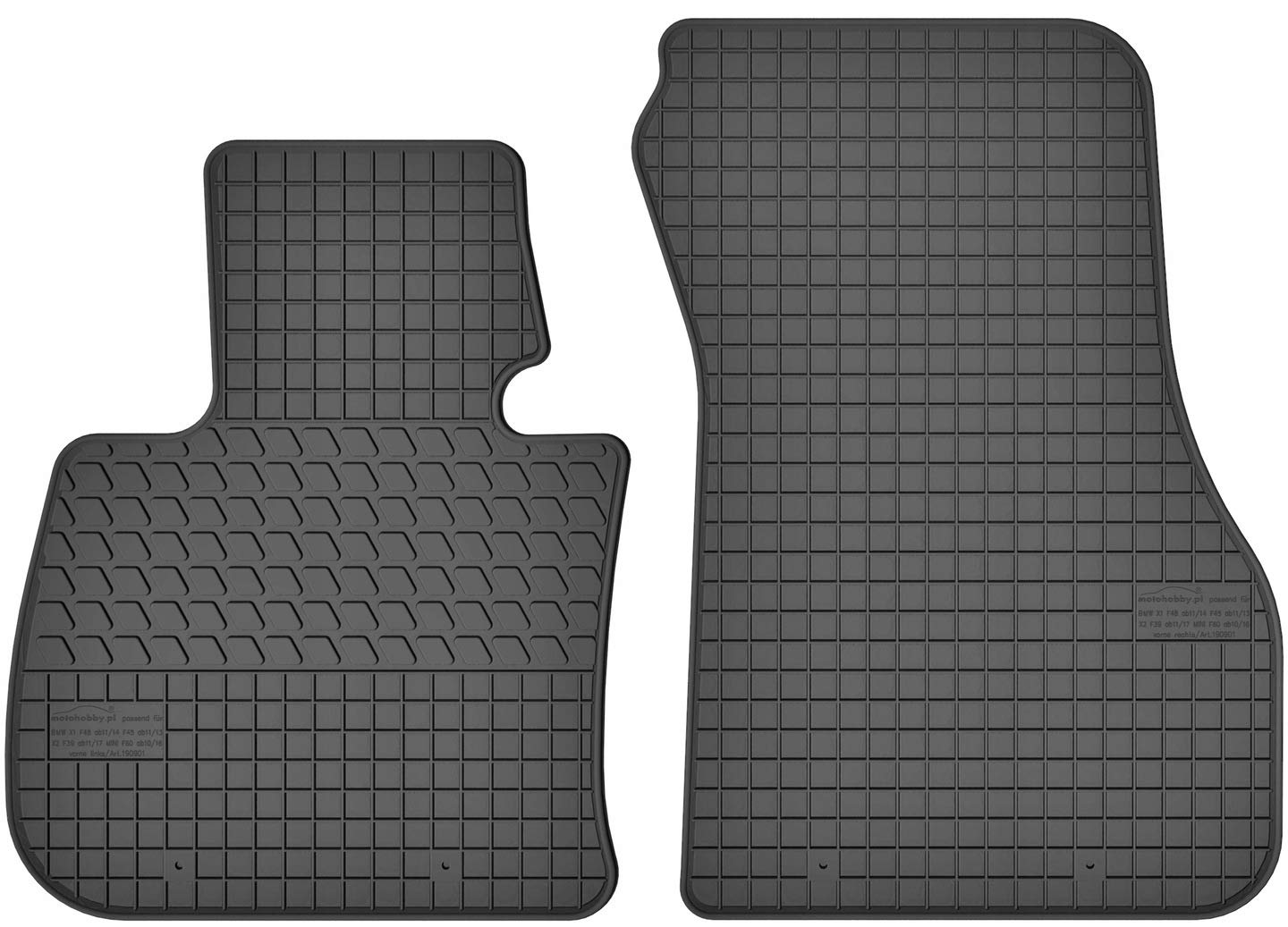 Fußmatten vorne 2er Set für BMW 2er F45 Active Tourer seit 2014 Gummi Gummimatten von fussmattenheld