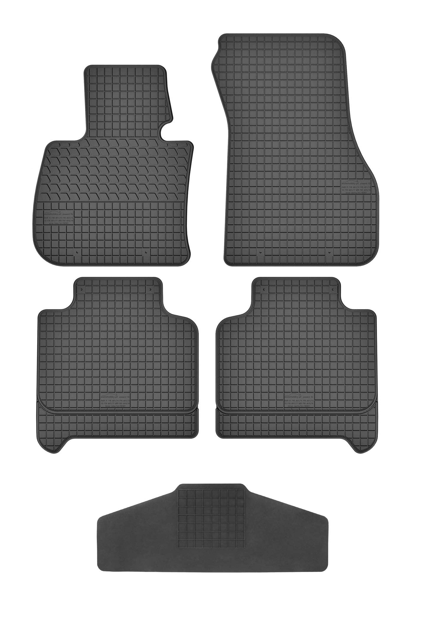 Fußmatten Vorne und Hinten 4er Set für BMW 2er F46 Gran Tourer seit 2015 Gummi Gummimatten von fussmattenheld