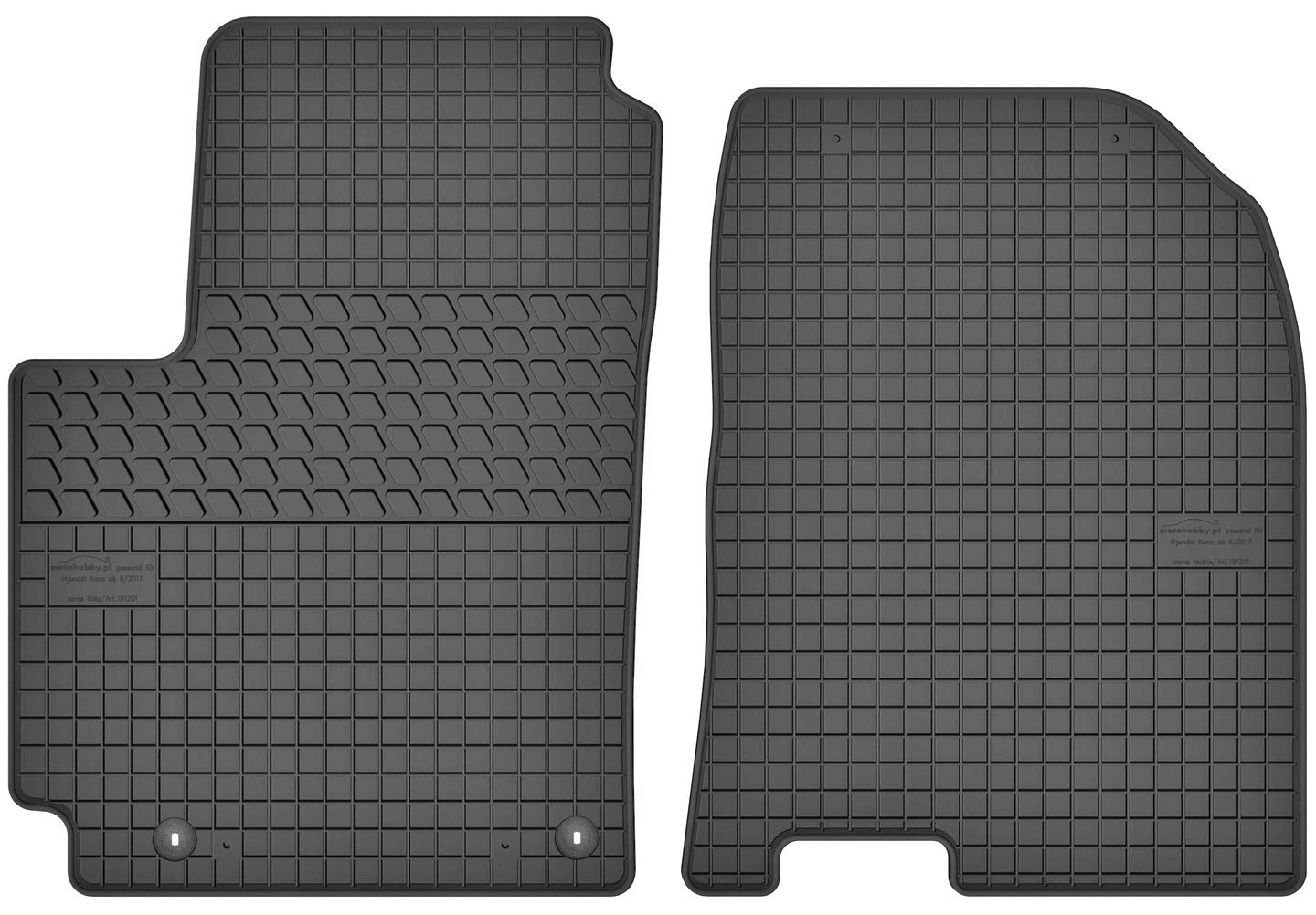 Fußmatten vorne 2er Set für Hyundai KONA seit 2017 Gummi Gummimatten von fussmattenheld