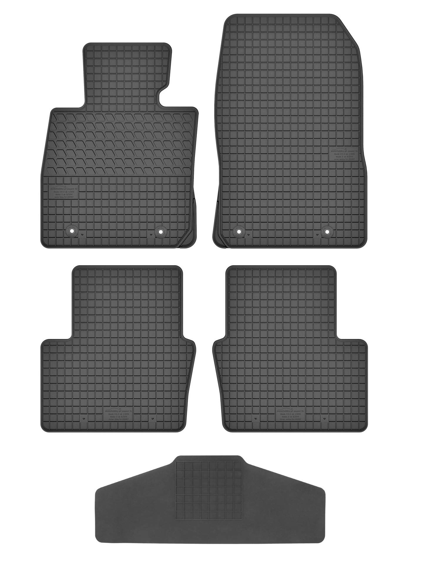 Fußmatten vorne 2er Set für Mazda 2 seit 2014 DJ DL Gummi Gummimatten von fussmattenheld