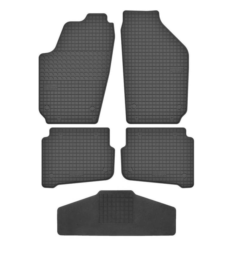 Fußmatten Vorne, Hinten + Tunnel Matte 5er Set für Skoda Fabia 1 1999-2007 6Y Gummi Gumimatten von fussmattenheld