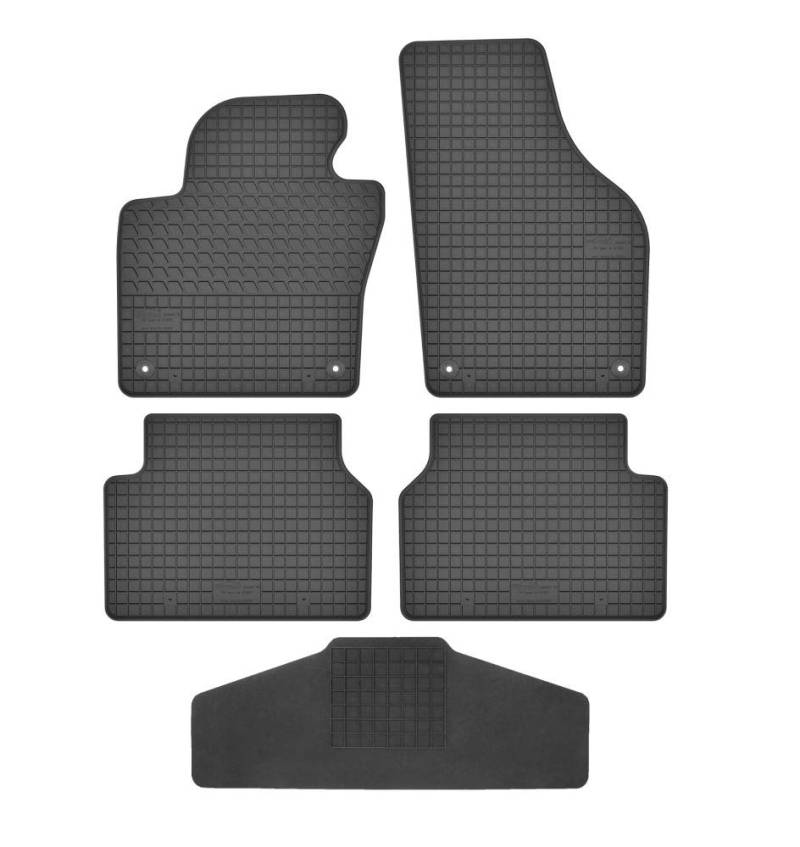 Fußmatten Vorne, Hinten + Tunnel Matte 5er Set für VW Tiguan 2007-2016 5N Gummi Gummimatten von fussmattenheld