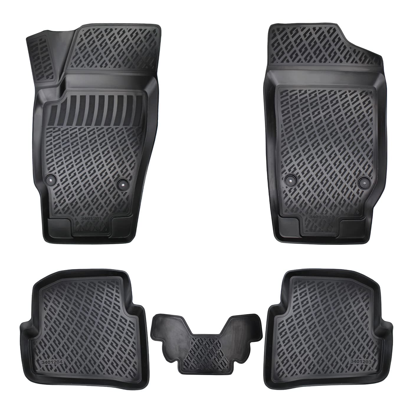 fussmattenprofi.com 3D Gummimatten Set für Seat Ibiza 4 (IV) Baujahr 2008-2017 | Extra Hoher 5cm Rand Allwetter Auto Fussmatten I TPE Geruchlos rutschfest Fußmatten Zubehör von fussmattenprofi.com