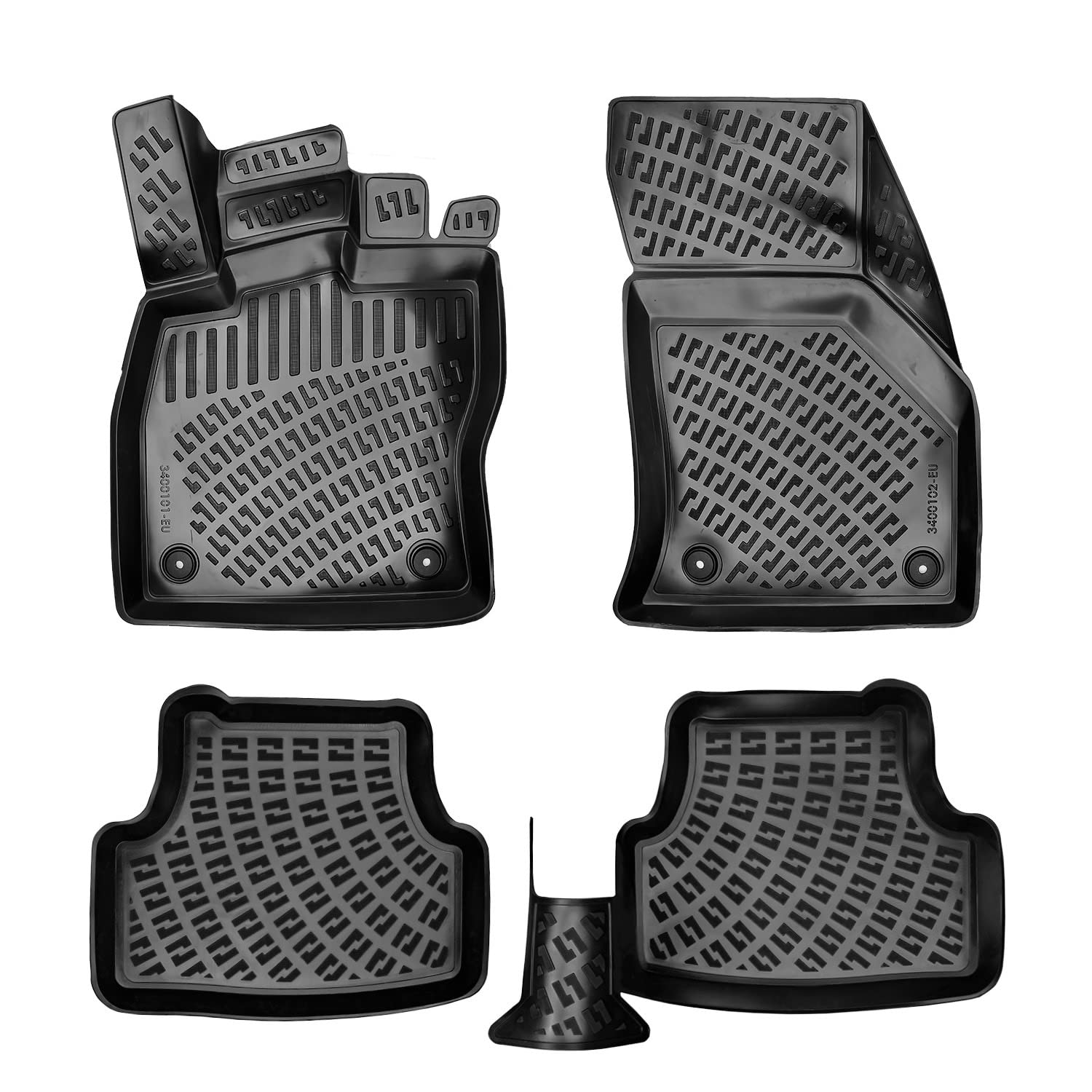 fussmattenprofi.com 3D Gummimatten Set für Seat Leon III Baujahr 2012-2020 | Extra Hoher 5cm Rand Allwetter Auto Fussmatten I TPE Geruchlos rutschfest Fußmatten Zubehör von fussmattenprofi.com