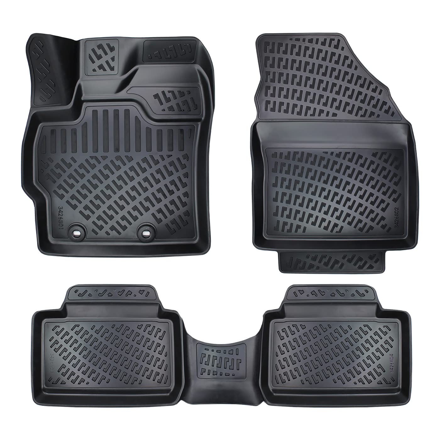 fussmattenprofi.com 3D Gummimatten Set für Toyota Yaris IV (4.Gen) Baujahr ab 2020 | Extra Hoher 5cm Rand Allwetter Auto Fussmatten I TPE Geruchlos rutschfest Fußmatten Zubehör von fussmattenprofi.com