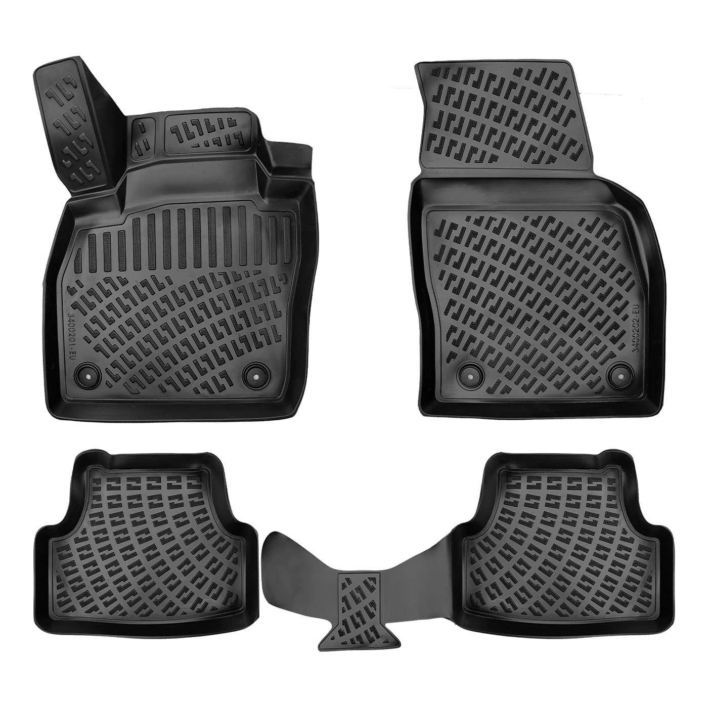 fussmattenprofi.com 3D Gummimatten Set für VW T-Cross Baujahr ab 2018 | Extra Hoher 5cm Rand Allwetter Auto Fussmatten I TPE Geruchlos rutschfest Fußmatten Zubehör von fussmattenprofi.com