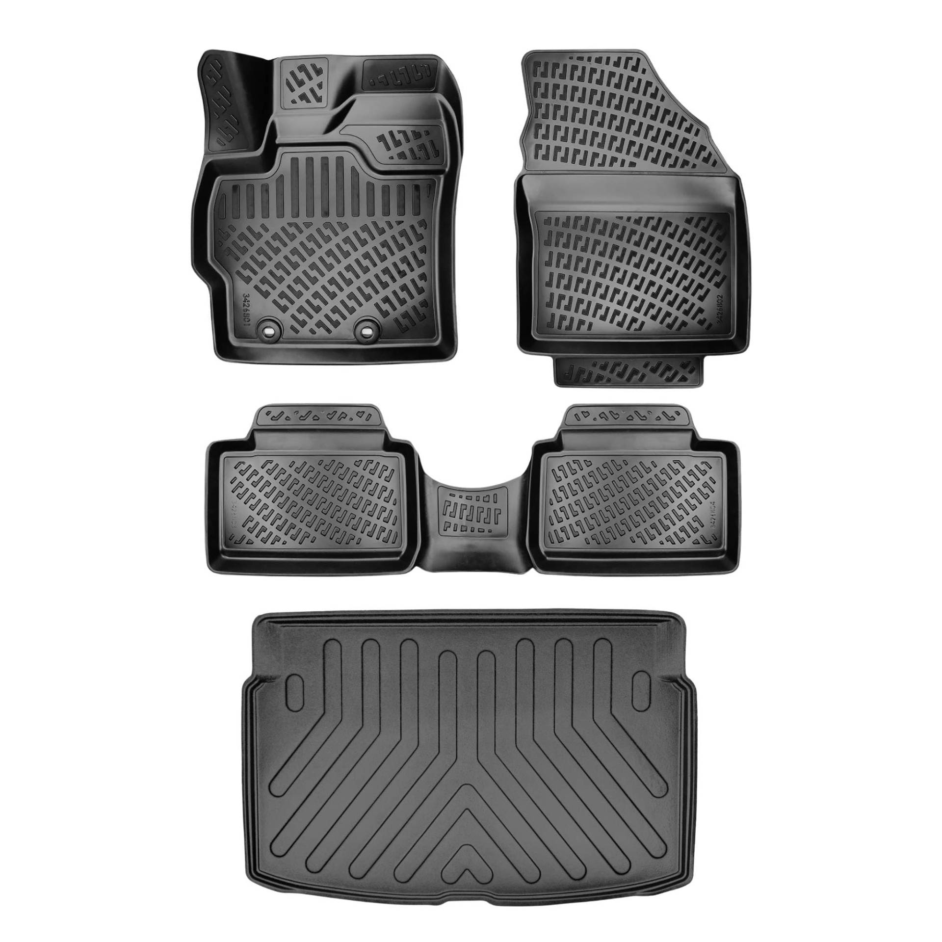 fussmattenprofi.com 3D Gummimatten & Kofferraumwanne Set für Toyota Yaris (4.Gen) Baujahr ab 2020 | Hoher Rand Allwetter Auto Fussmatten I TPE Geruchlos rutschfest Fußmatten Kofferraumabdeckung von fussmattenprofi.com