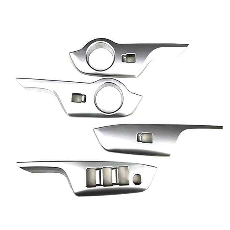 Auto Innenraum Für T&oyota C-HR CHR 2016-2021 Autofensterschalter Panelabdeckung Glashebesteuerung Mattsilber Heberknopf von gangxiao