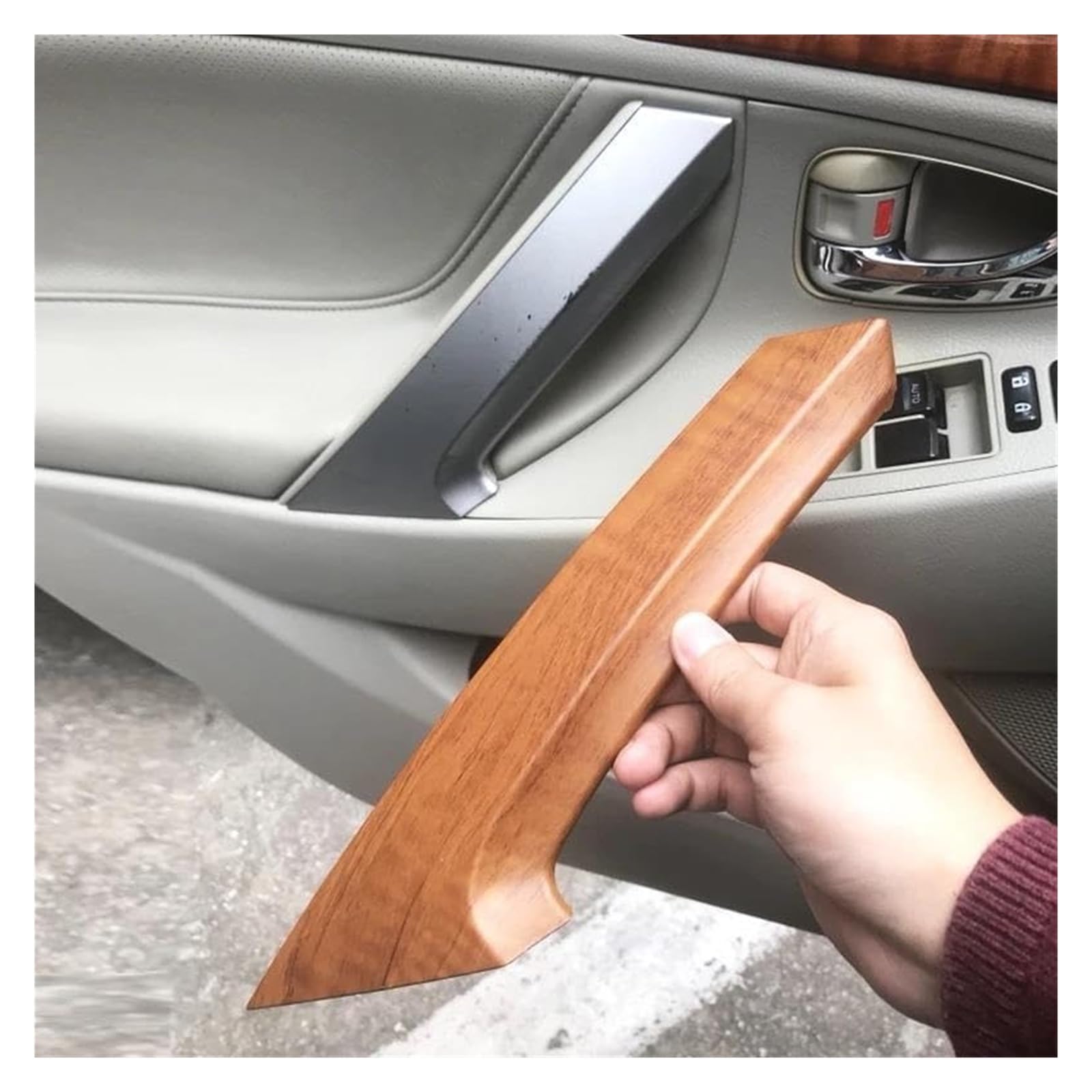 Auto Innenraum Für T&oyota Für Camry 2006-2011 ABS Kunststoff Auto Innentürgriff Zugabdeckung Verkleidung Schutzdekorationsplatte(Mahoganytexture,Set) von gangxiao